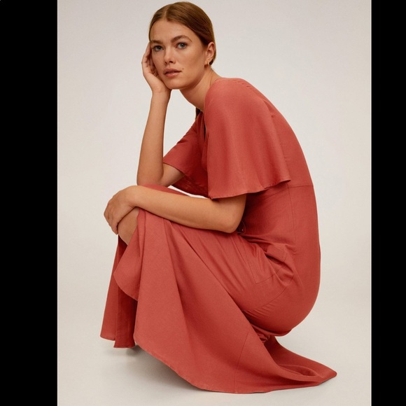 MANGO Buttoned wrap dress in Ecru - Picture 9 of 13